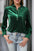 Gwynn Frilled Neck Buttoned Front Velvet Top