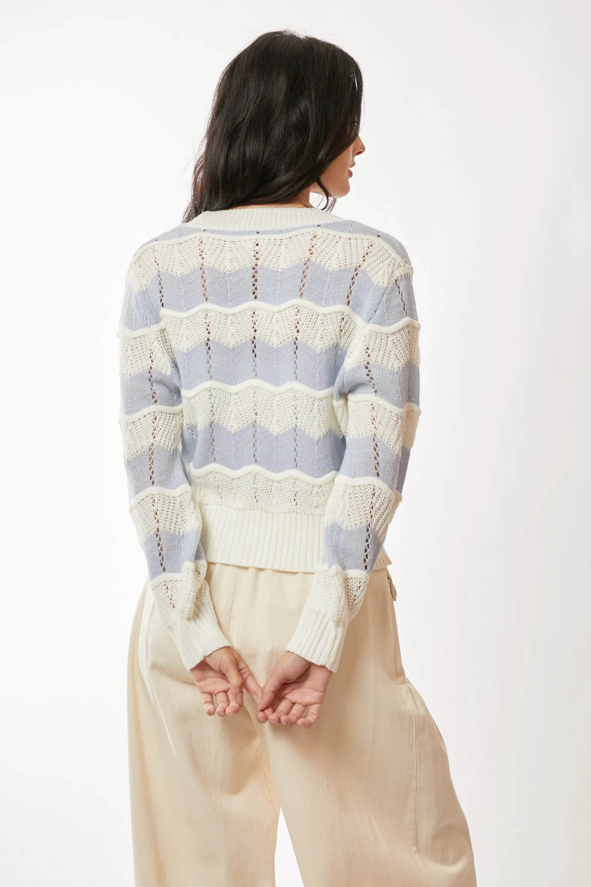 Davi & Dani Button Up Front V Neckline Cardigan Sweater