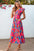 Kamari Boho Floral V Neck Ruffle Tiered Long Dress