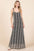 GeeGee Plus Size Striped Scoop Neck Beaded Strap Maxi Cami Dress
