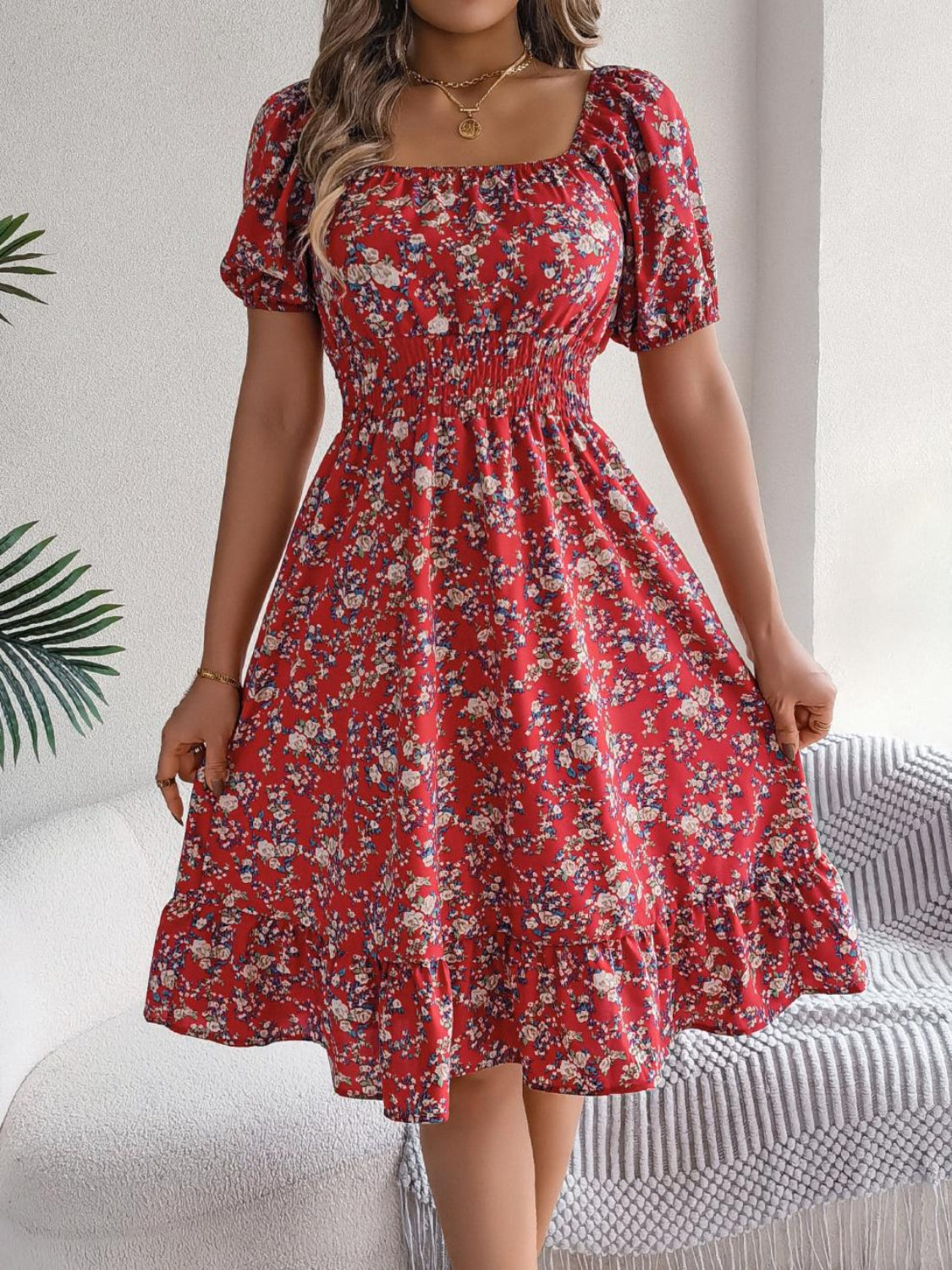 Bloom Babe Smocked Midi Dress