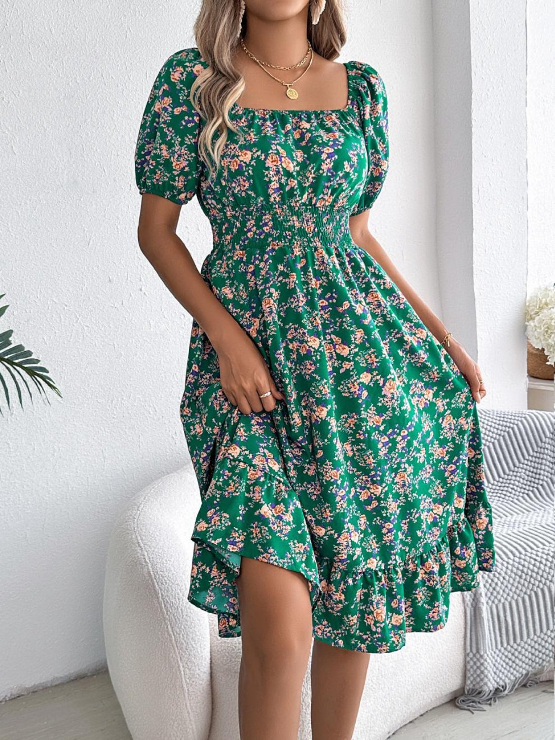 Bloom Babe Smocked Midi Dress