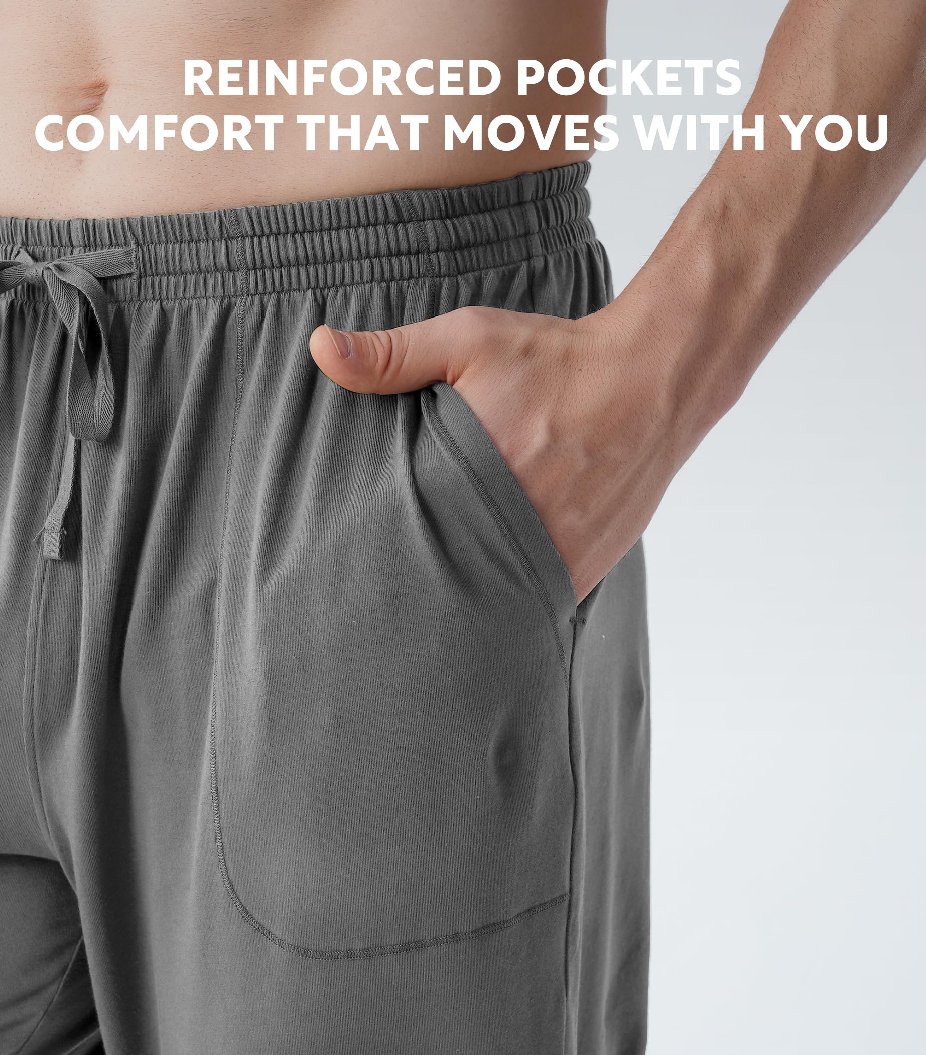 DAVID ARCHY Men's Pajama Pants Cotton Bottoms Soft Lightweight Loungewear with Drawstring and Pockets 2 Pack