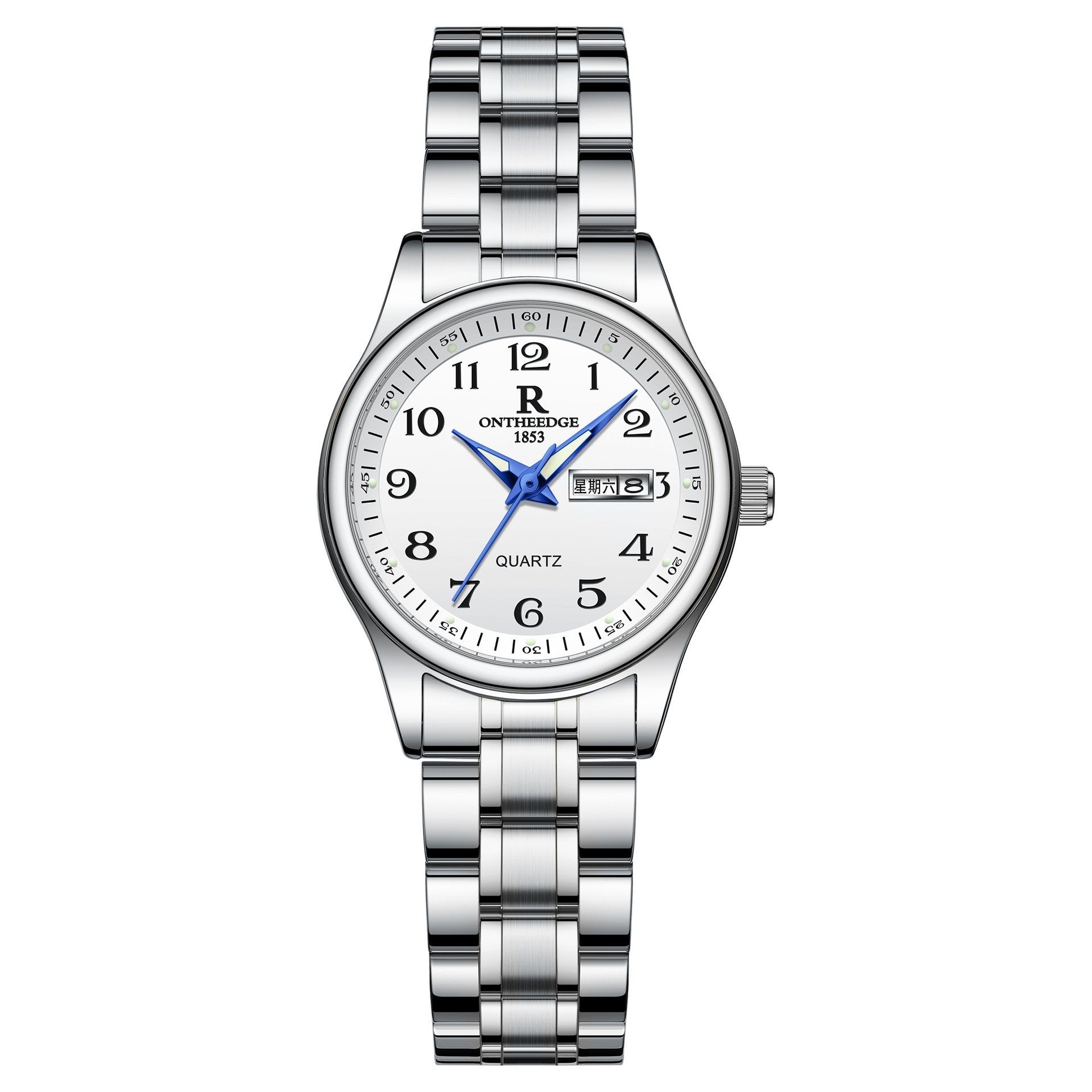 All-steel Double Calendar Middle-aged And Elderly Men's Watch