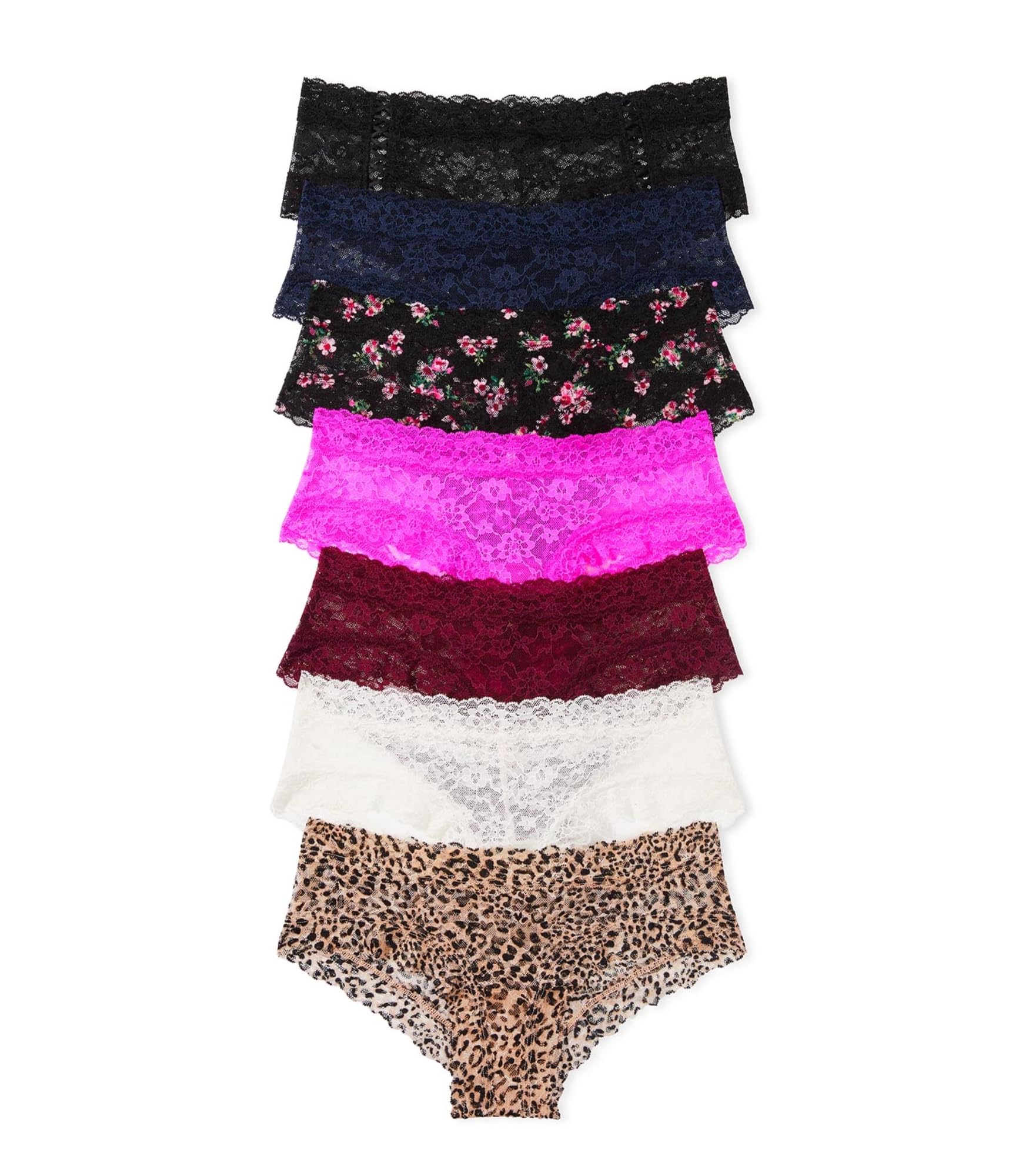 Victoria's Secret Women's Lace Cheeky Underwear, Minimal Coverage Panties for Women, Multi Pack (XS-XXL)