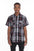 Weiv Men's Casual Short Sleeve Checker Shirts