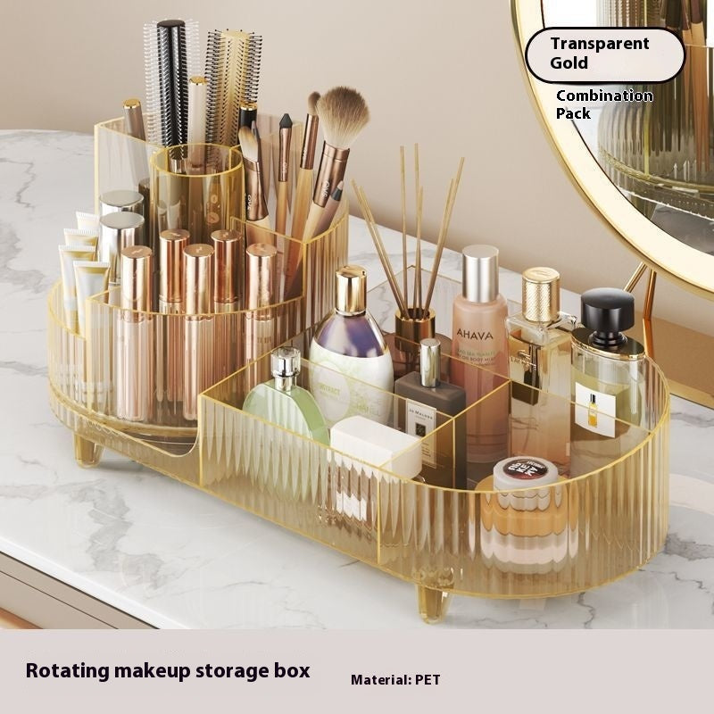 Cosmetics Storage Box Large Capacity Rotatable Dresser Table Lipstick Skin Care Products Transparent Rack Acrylic
