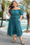 Kali Plus Size Frilled U Neck Midi Dress