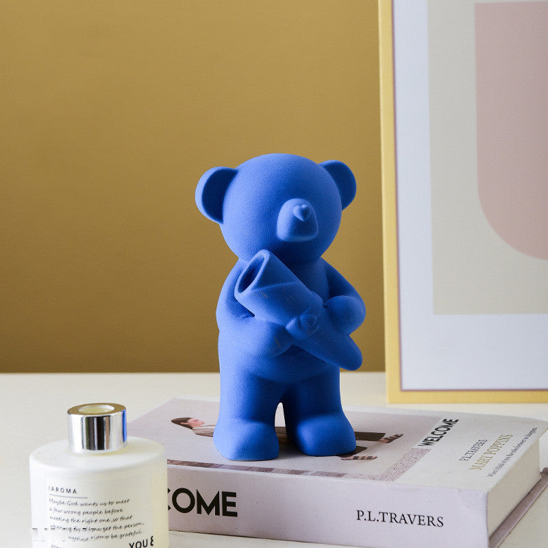Creative Ceramic Small Vase Decoration Light Luxury Violent Bear TV Cabinet Decoration
