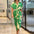 Women's Temperament Printed Lapel Short Sleeve High-waist Blouse Dress