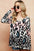 BiBi Gradation Leopard Print Soft Knit Deep U Neck Top