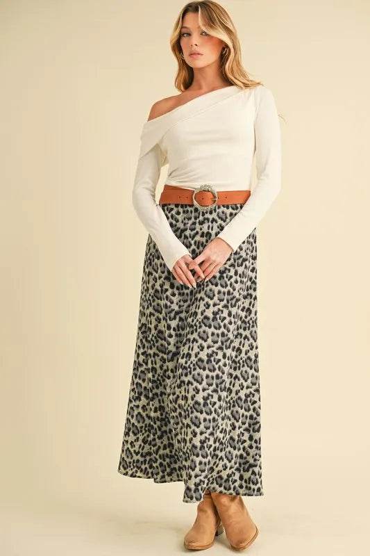 Aemi+Co Leopard Midi Skirt