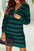 Iris Striped Zip Collared Loose Sweater Mini Dress