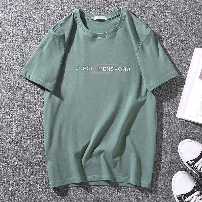 Plus-sized Plus Size Cotton Round Neck Short Sleeve Men's T-shirt