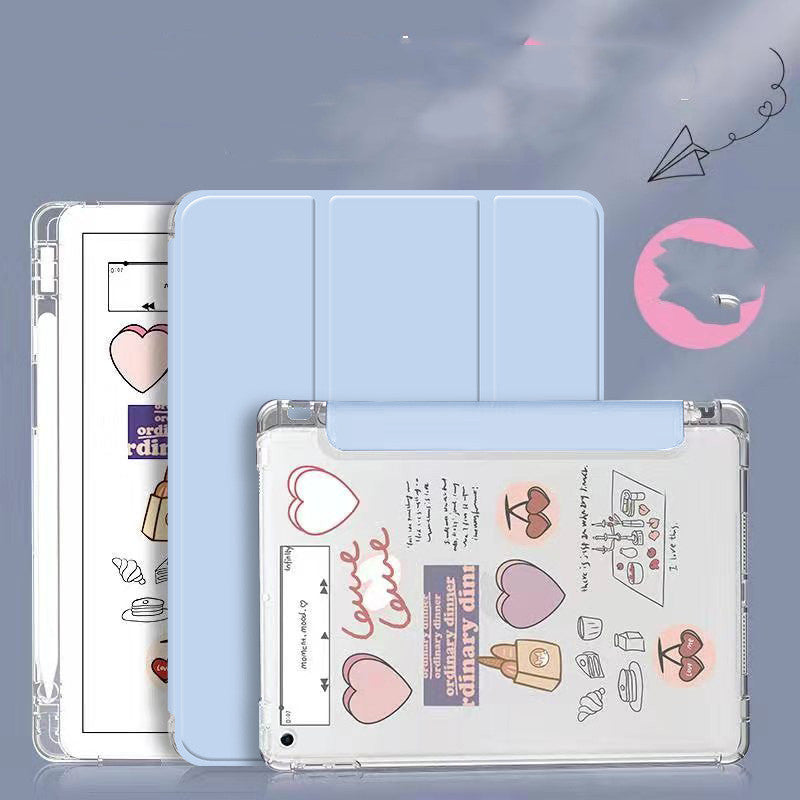 Compatible with Apple, Suitable For Apple IPad Case 6 With Pen Slot IPad8 Case