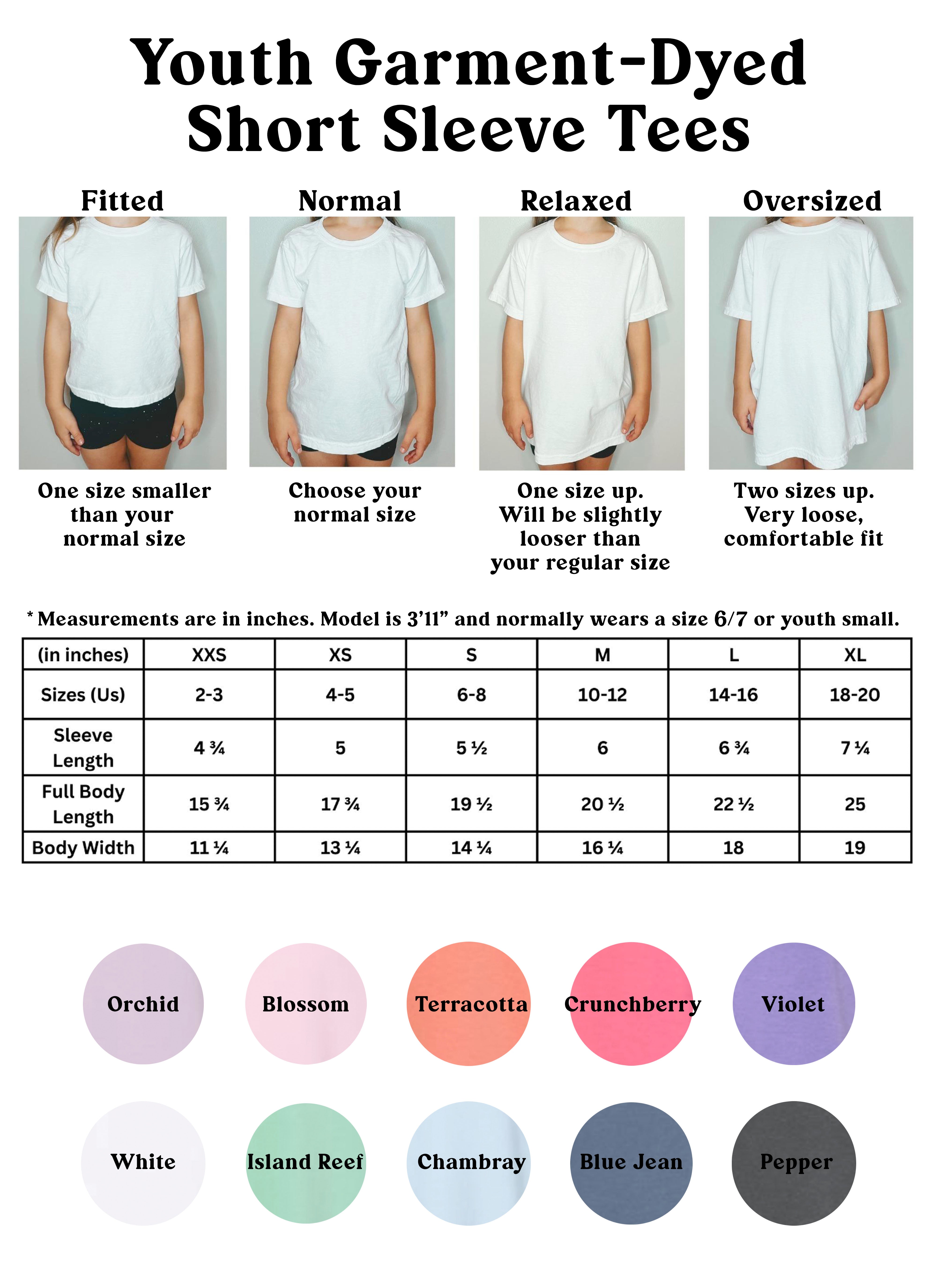 Camping Mode Nature Camping Hiking Garment Dyed Kids Youth Shirt