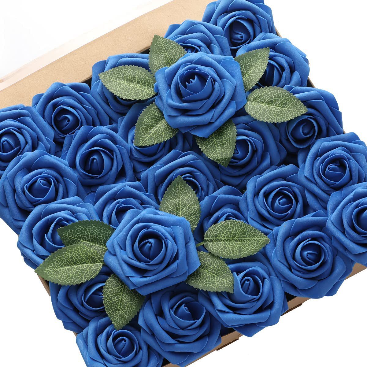 Foam Pe Rose Fake Flower With Rod And Leaf 25 Wedding Decoration Flowers Valentine's Day Gift