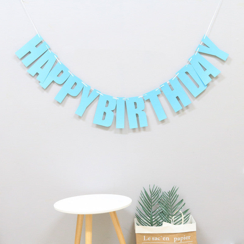 Laser Letters Birthday Pull Flag Decoration Party Supplies