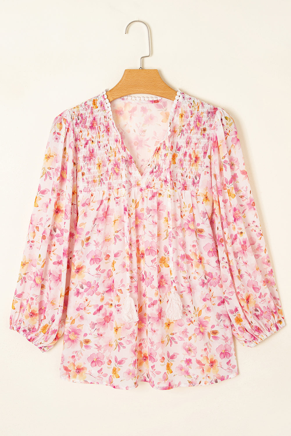 Sienna Floral Tassel Tie Tunic Blouse