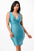 Center front knot tricot bodycon dress