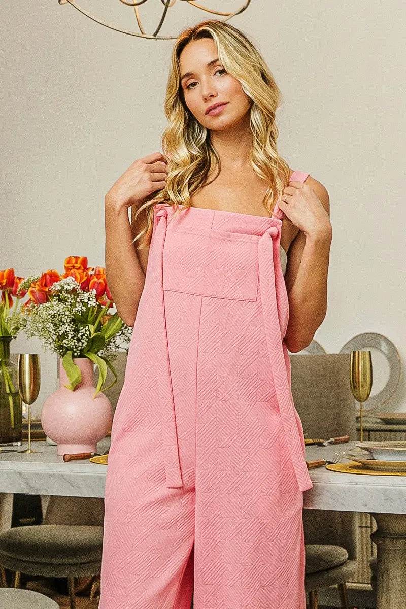 BiBi Textured Jacquard Jumpsuit with Side Pockets