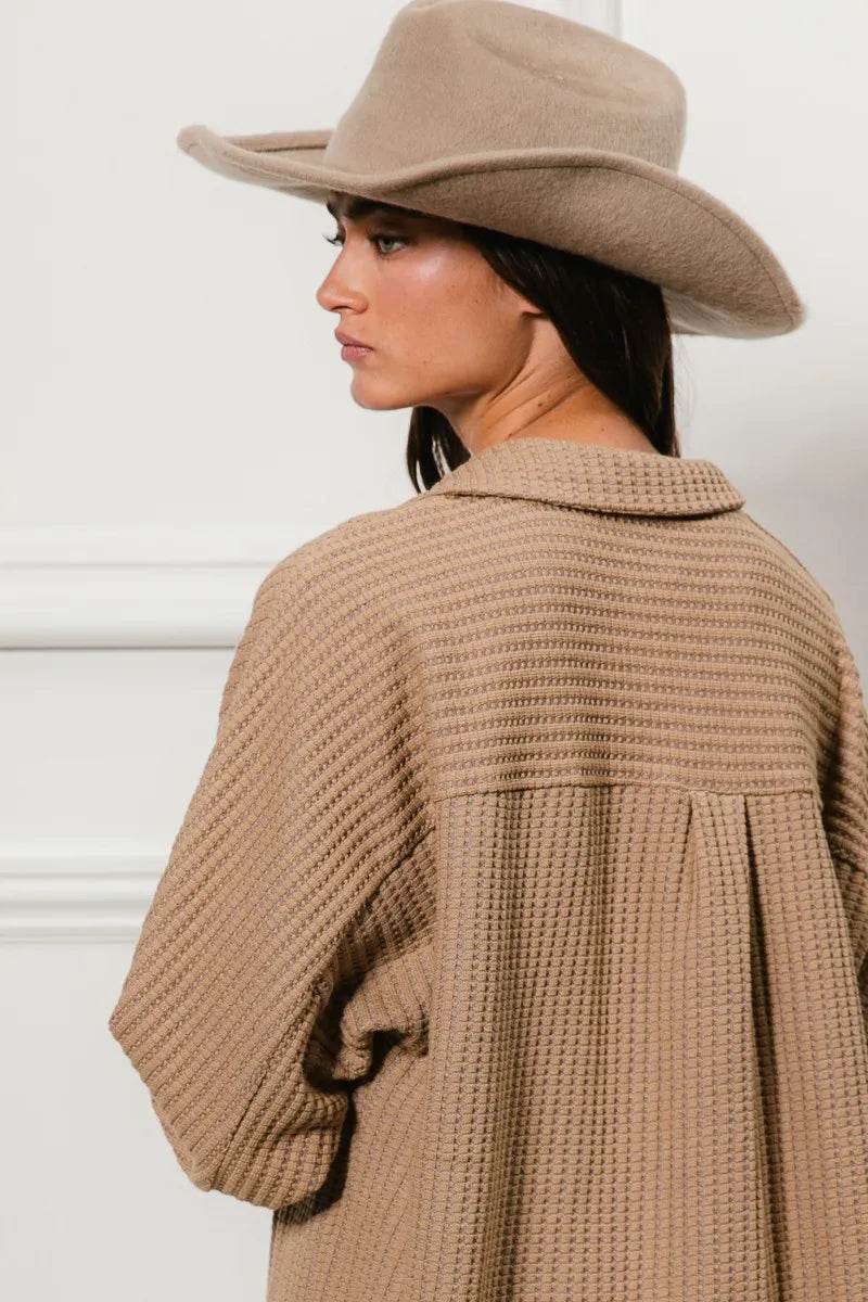 BiBi Heavy Waffle Oversized Shacket