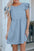 Ellis Flutter Sleeve Ruched Denim Casual Dress