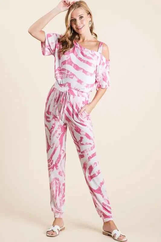 BiBi Zebra Print French Terry Stylish Top and Pants Combo