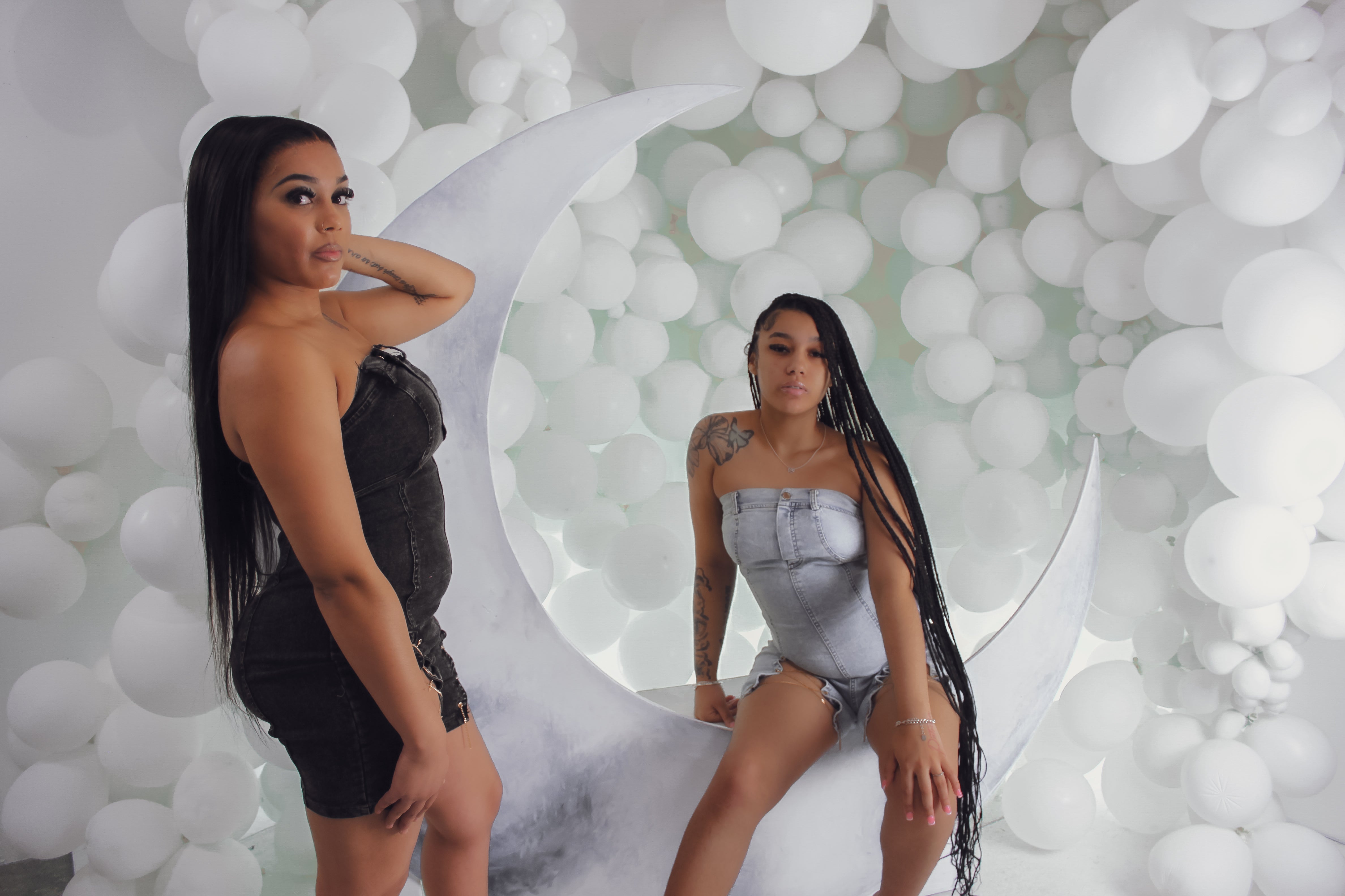 Chain Reaction Denim Romper