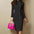Fall Fashion Long Sleeve Stand-up Collar Slim Fit Metal Button Split Dress