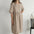 Cotton Linen Round-neck Loose Casual Solid Color Pocket Dress
