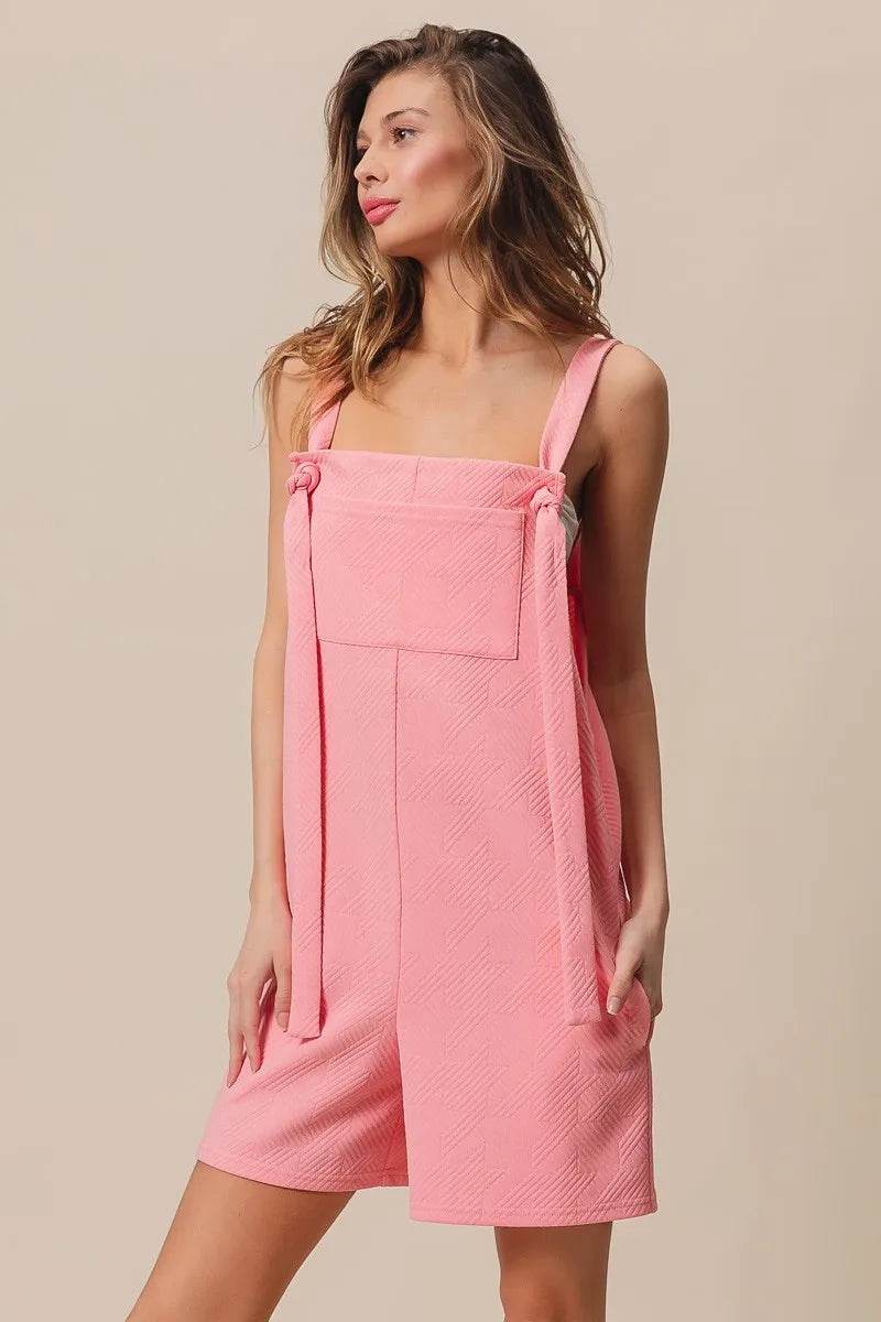 BiBi Texured Jacquard Romper with Side Pockets