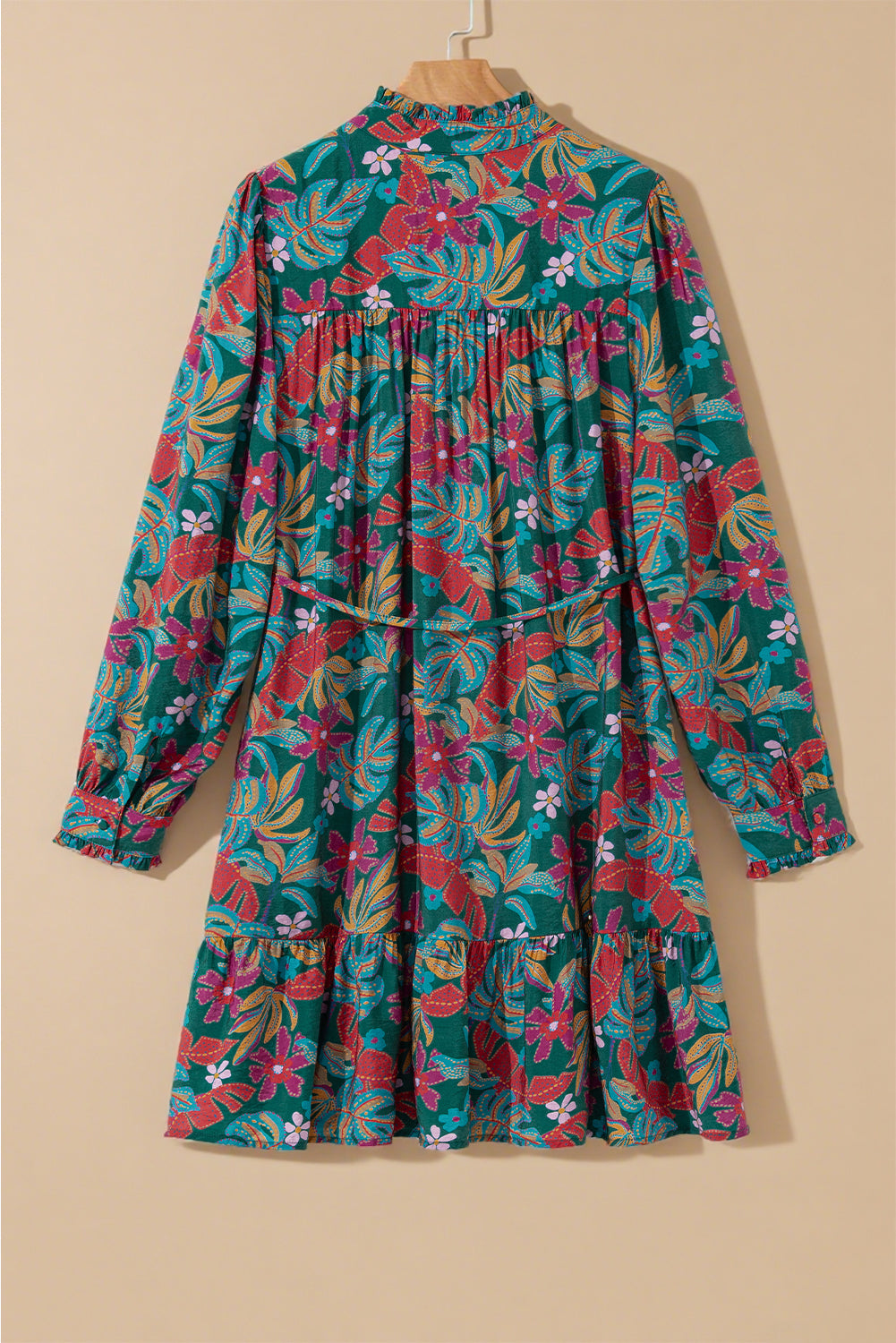 Maria Floral V Neck Puff Sleeve Dress