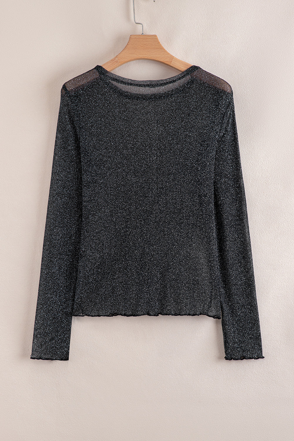 Serenity Metallic Glitter Mesh Long Sleeve Top