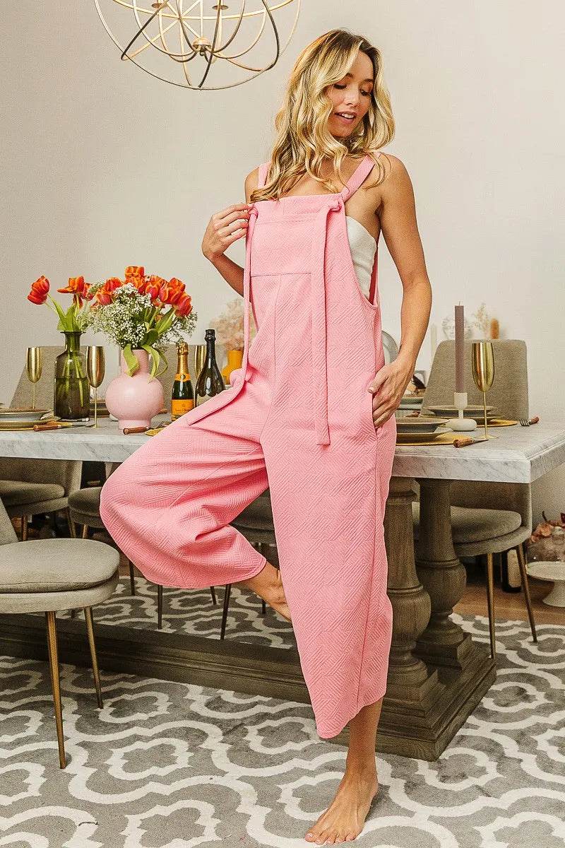 BiBi Textured Jacquard Jumpsuit with Side Pockets