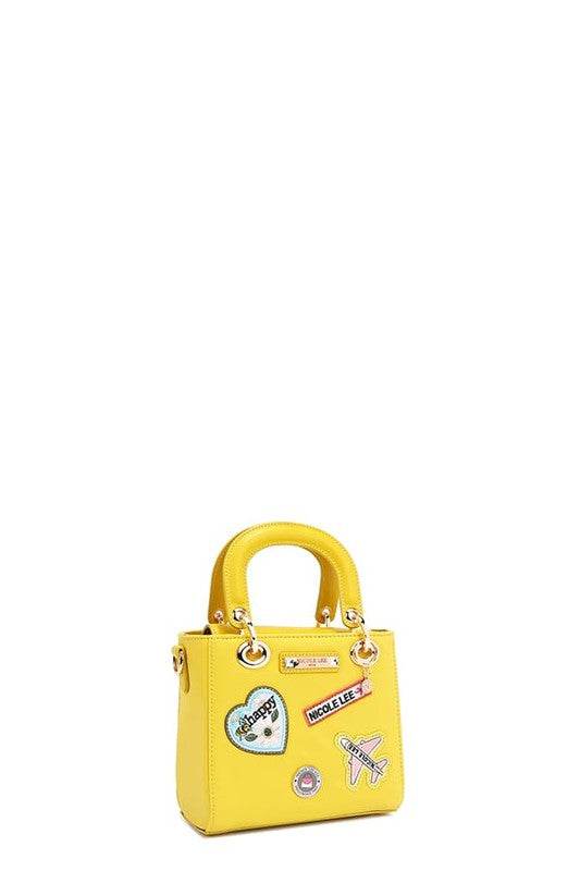 Nicole Lee USA Color Patch Handbag with Top Handle