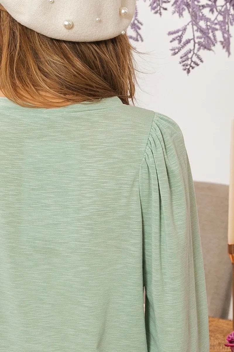 BiBi Slub Terry Puff Shoulder Sweatshirt