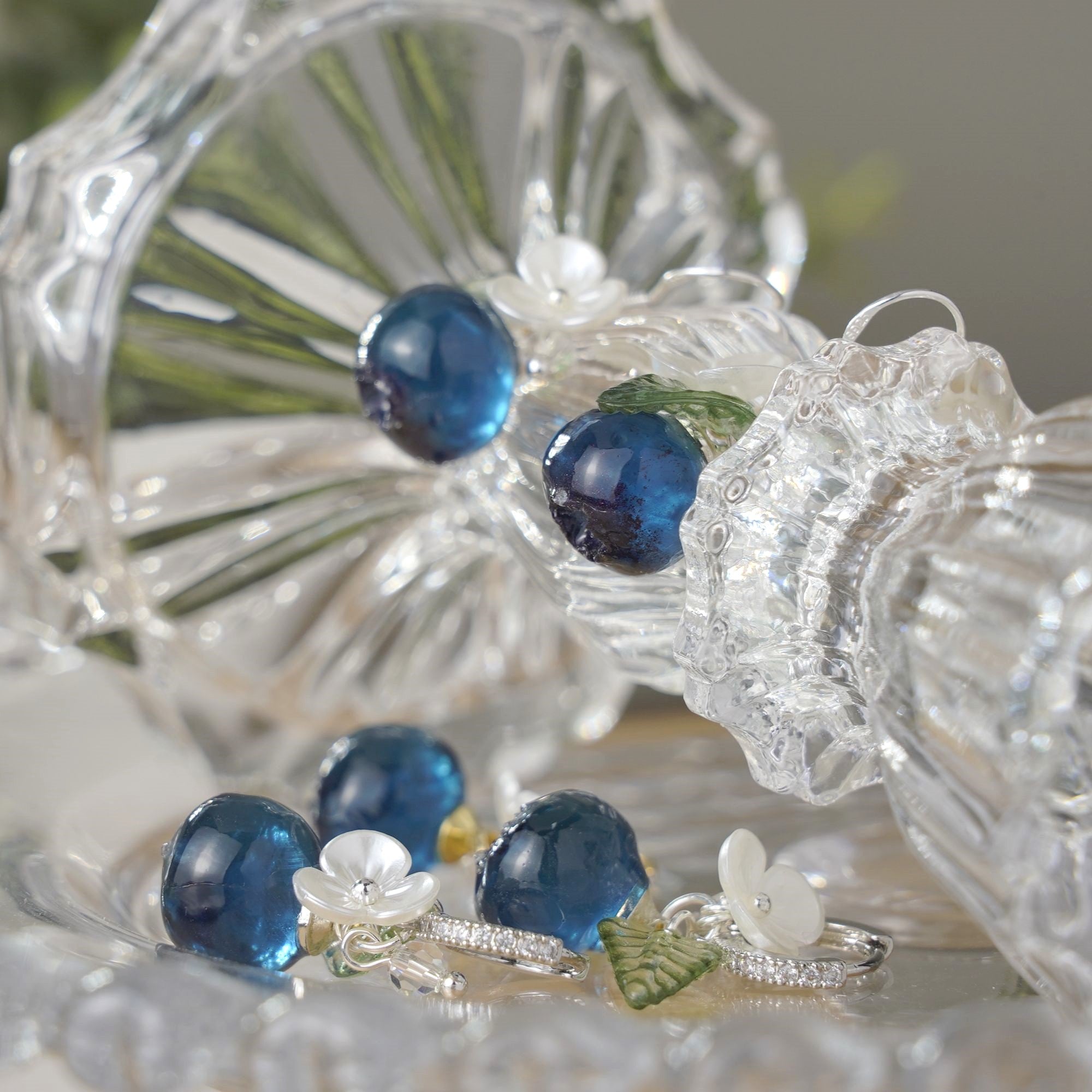 Blueberry Earrings| Handmade Resin Blueberry Fruit Earrings