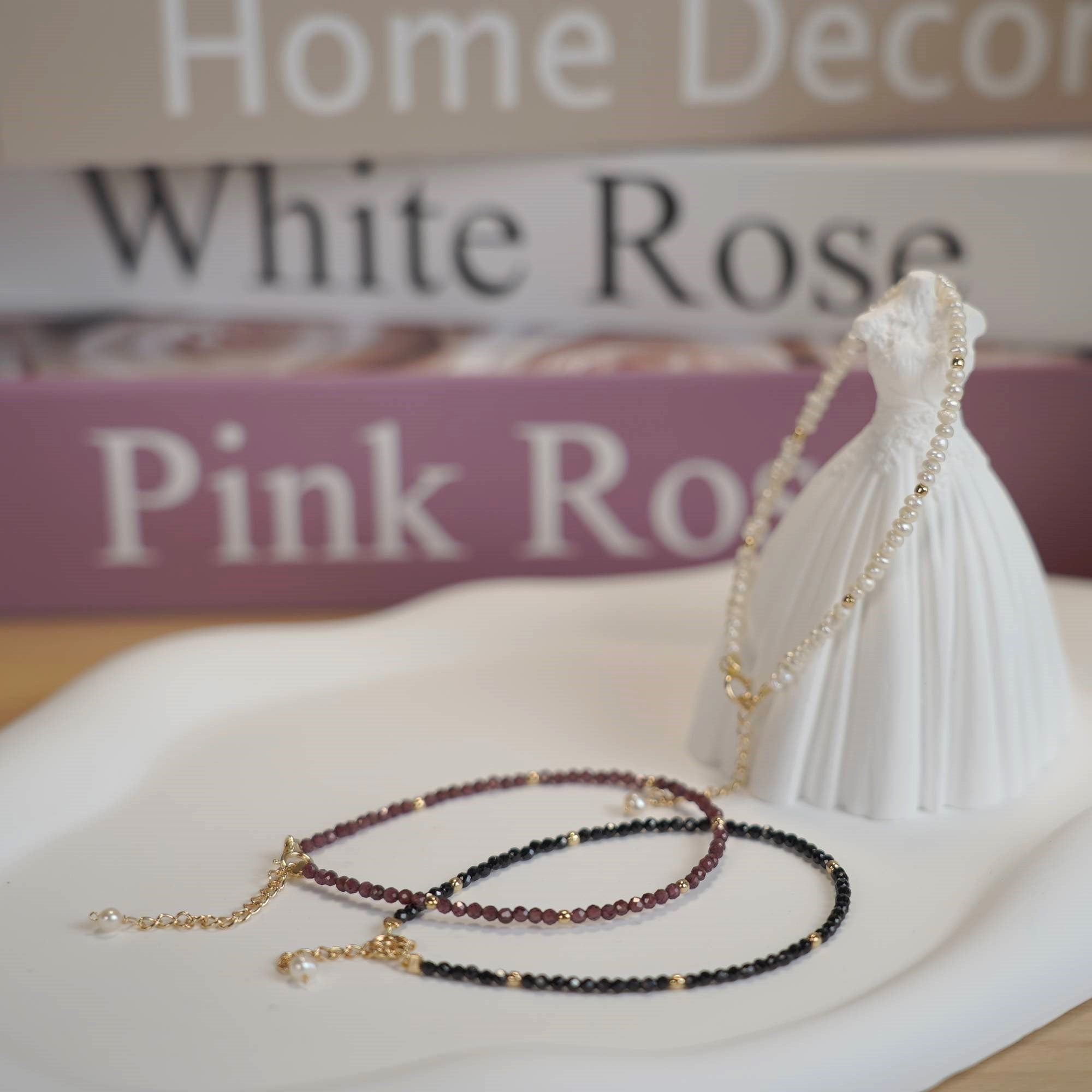 Natural Pearl Bead S925 Silver Bracelet | Natural Gemstone Bead Bracelet | Garnet Black Spinel Amythest Beaded Bracelet