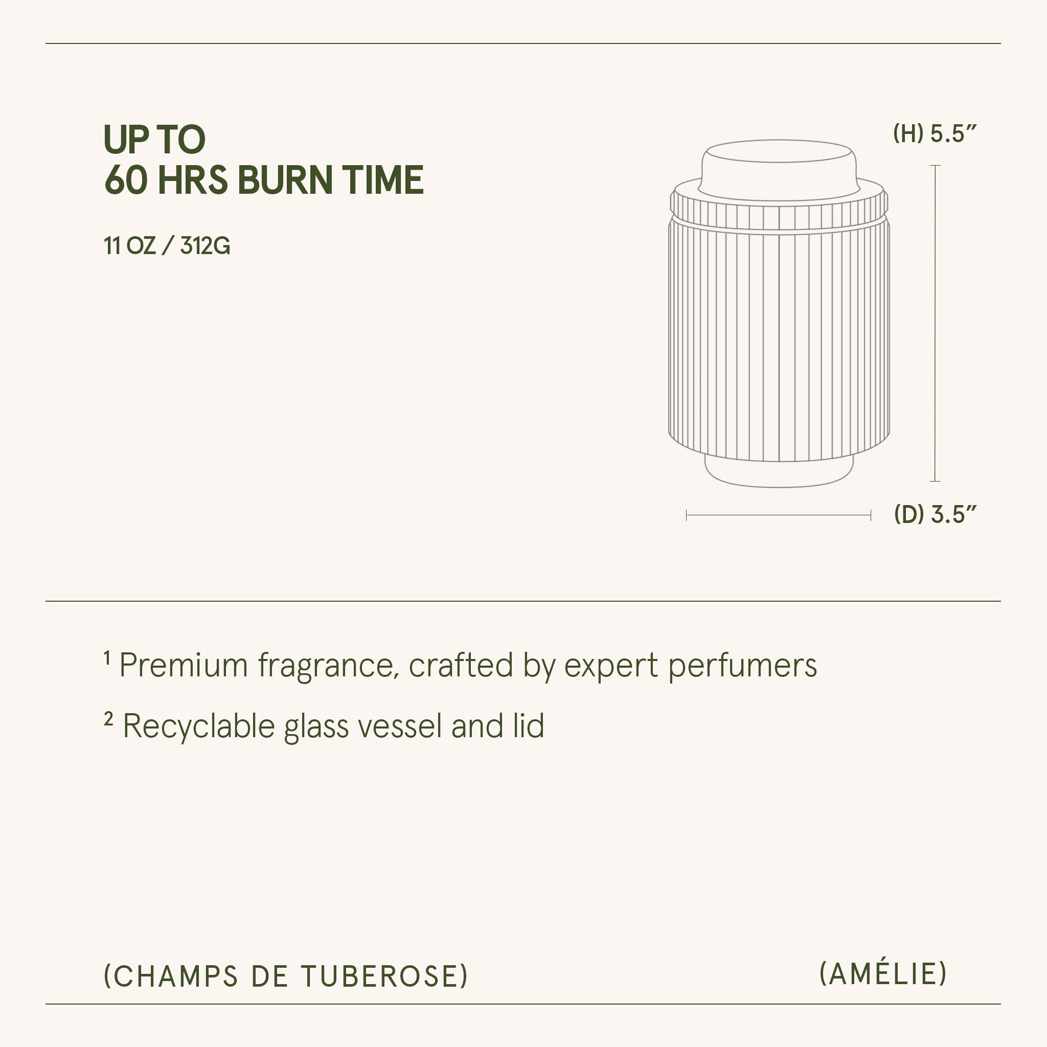 Amélie –  Champs de Tuberose Candle