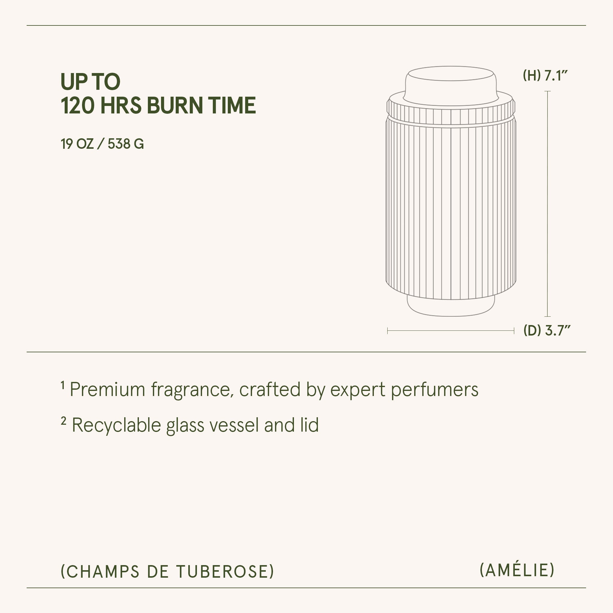 Amélie –  Champs de Tuberose Candle