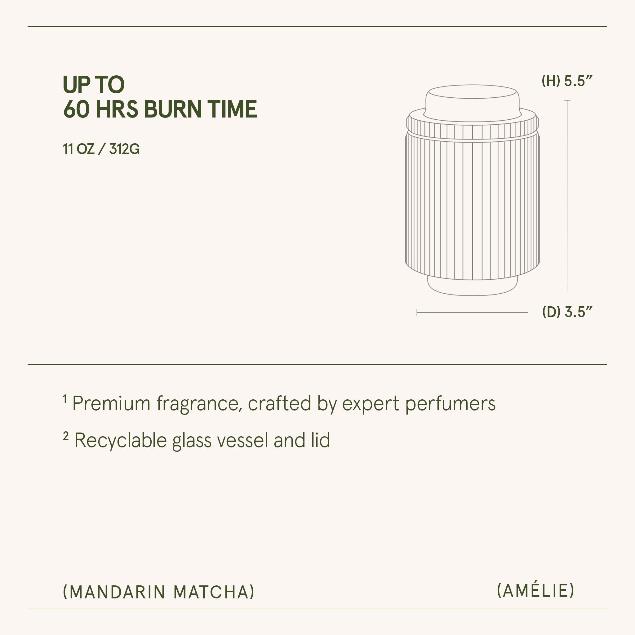 Amélie –  Mandarin Matcha Candle