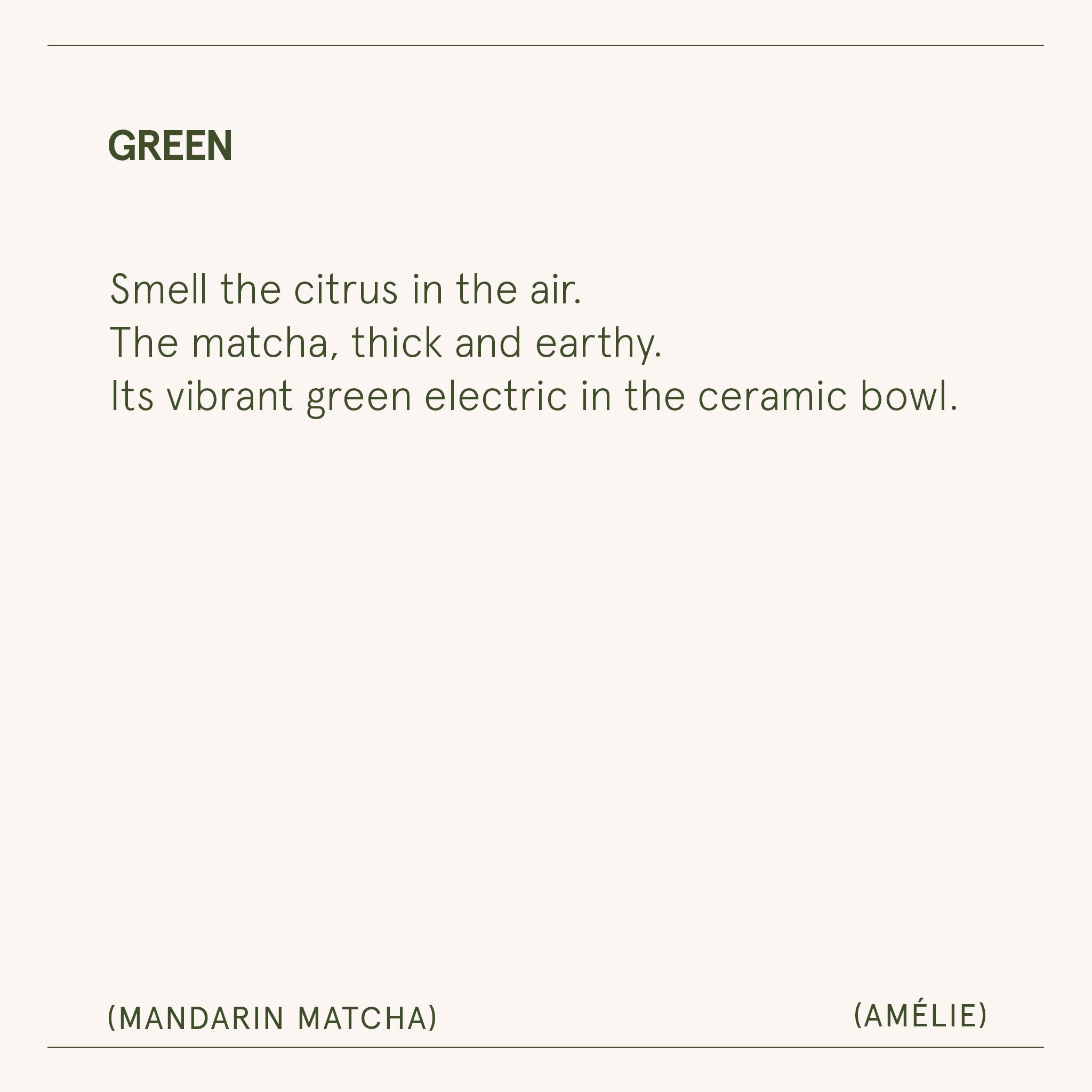 Amélie –  Mandarin Matcha Candle