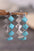 Green Square Turquoise Gem Earrings