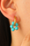Turquoise Flower Shape Hoop Earrings