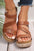 Hollow Out Velcro Leather Wedge Sandals