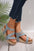 Hollow Out Velcro Leather Wedge Sandals