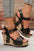 Elli Rivet Buckle Closure Wedge Sandals
