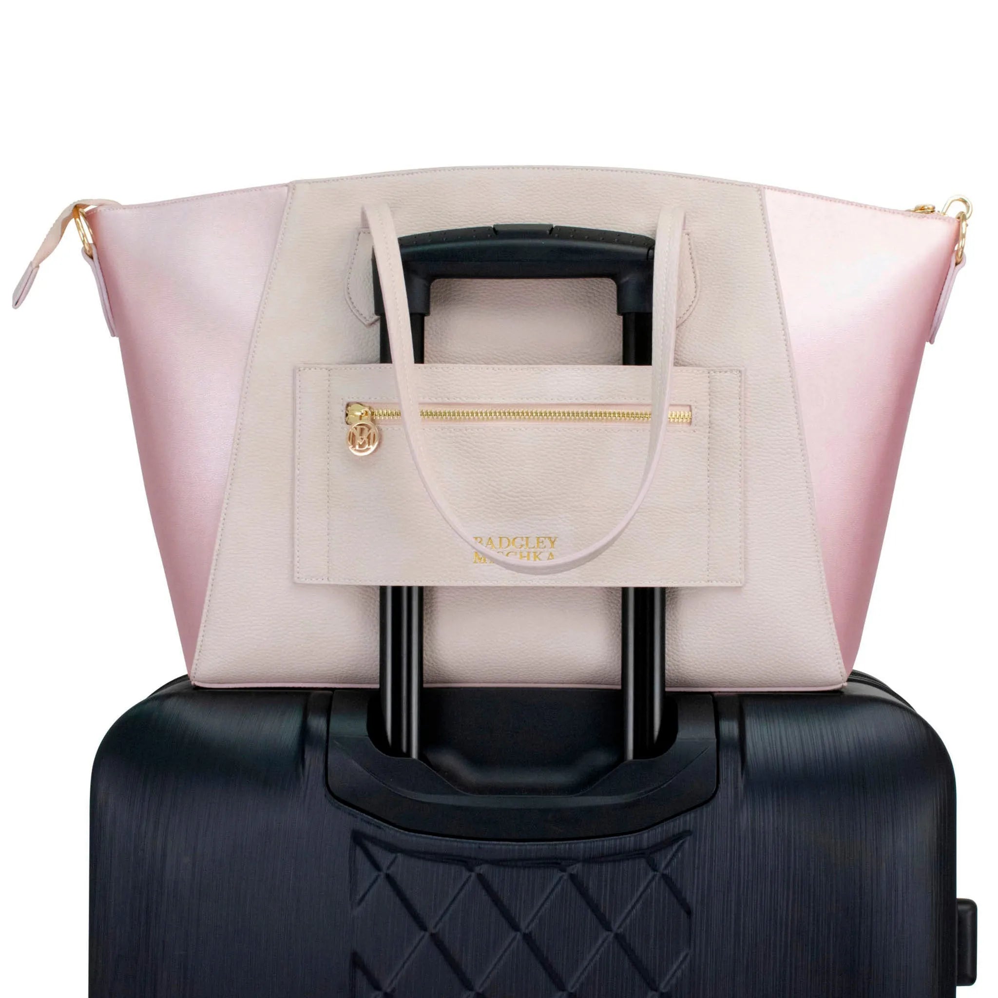 Caroline Vegan Leather Monogram Weekender Duffel Bag