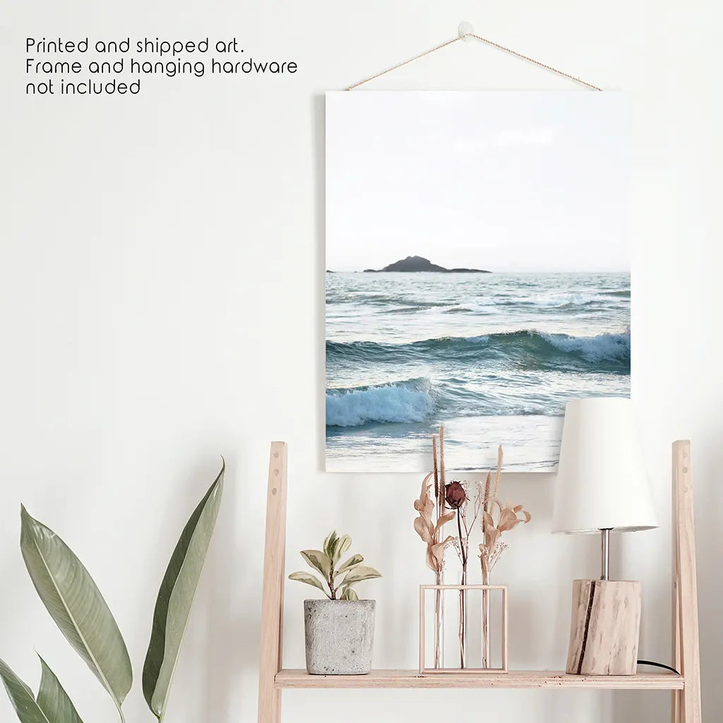 Blue Ocean Waves Poster. Coastal Wall Art